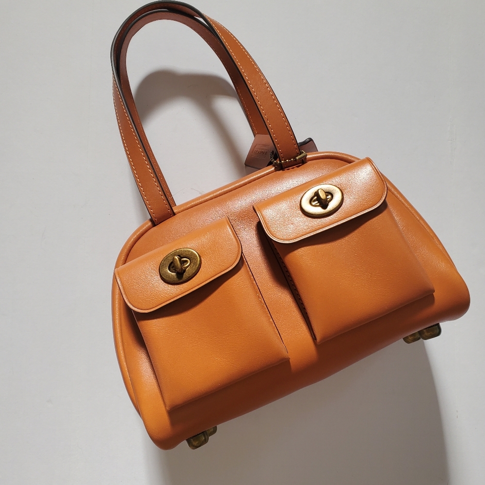Coach Twin Turnlock Bag 20 Toffee  NWT